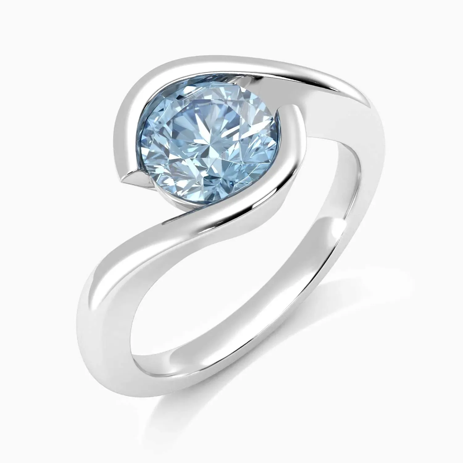 Round Cut Bezel Set Topaz Promise Ring