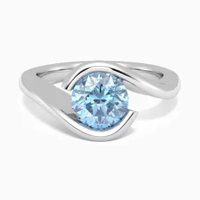 Round Cut Bezel Set Topaz Promise Ring