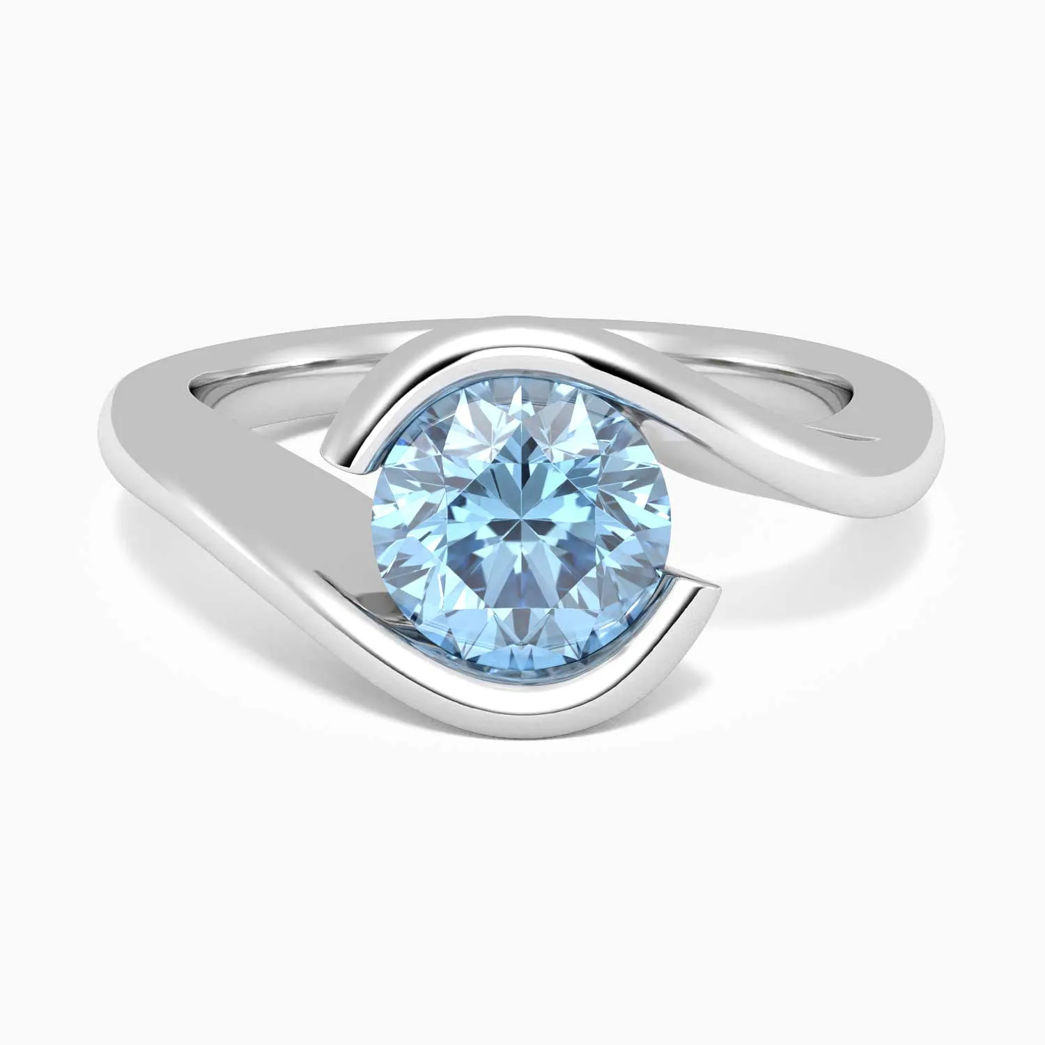 Round Cut Bezel Set Topaz Promise Ring