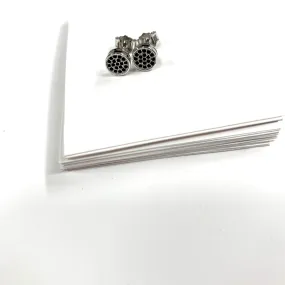 Round Sparkle Studs Black