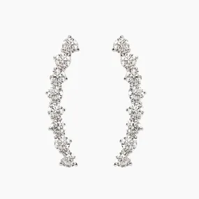 S925 CZ Climber Earrings For Women