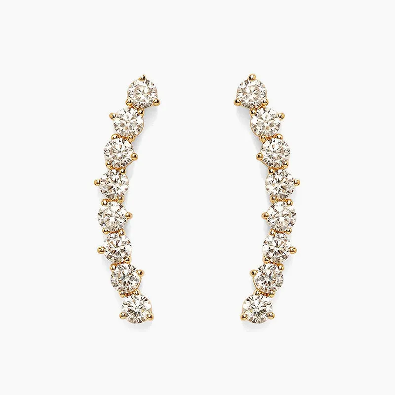 S925 CZ Climber Earrings For Women