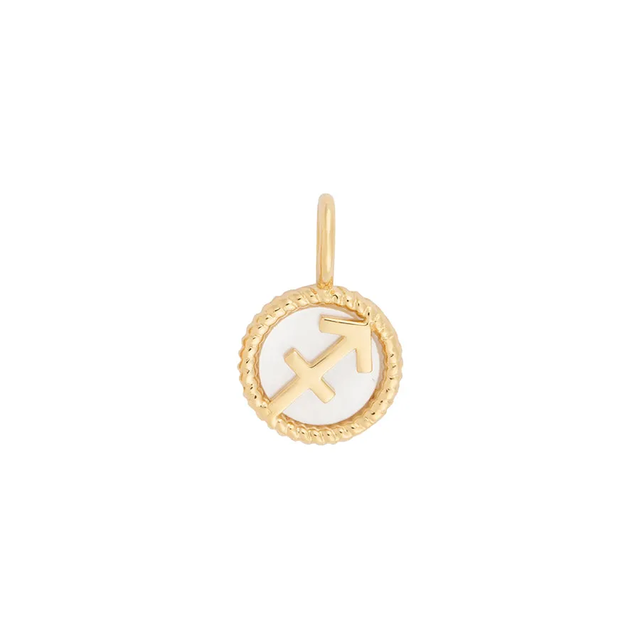 Sagittarius Zodiac Mother of Pearl 14K Gold Vermeil Pendant