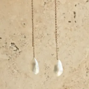 Savanna Earrings Australian South Sea Cygnet Bay Keshi 8mm A 9ct White Gold