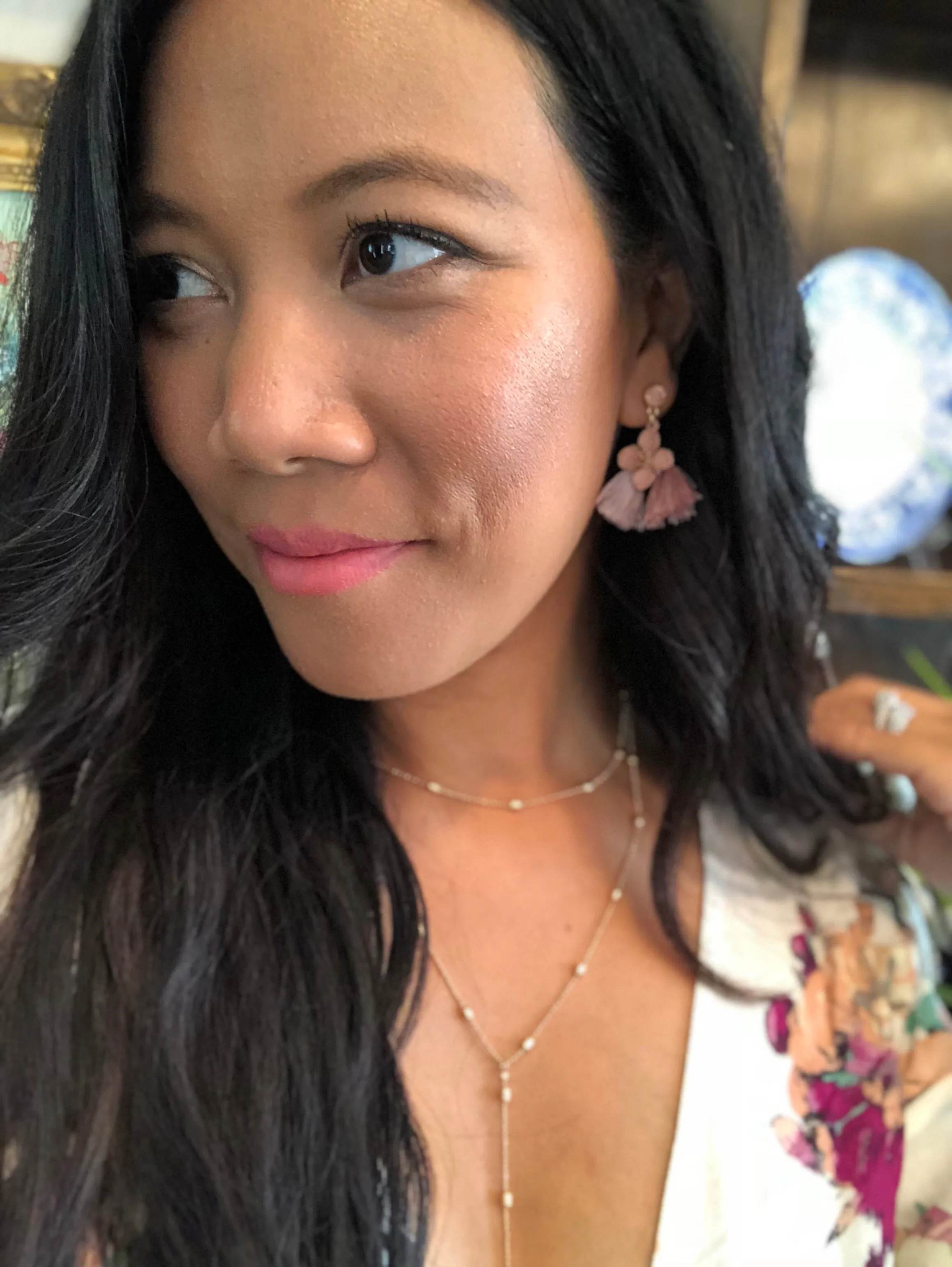 Shayne Thread Tassel Floral Earrings