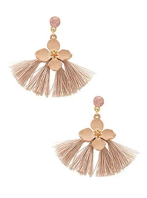 Shayne Thread Tassel Floral Earrings