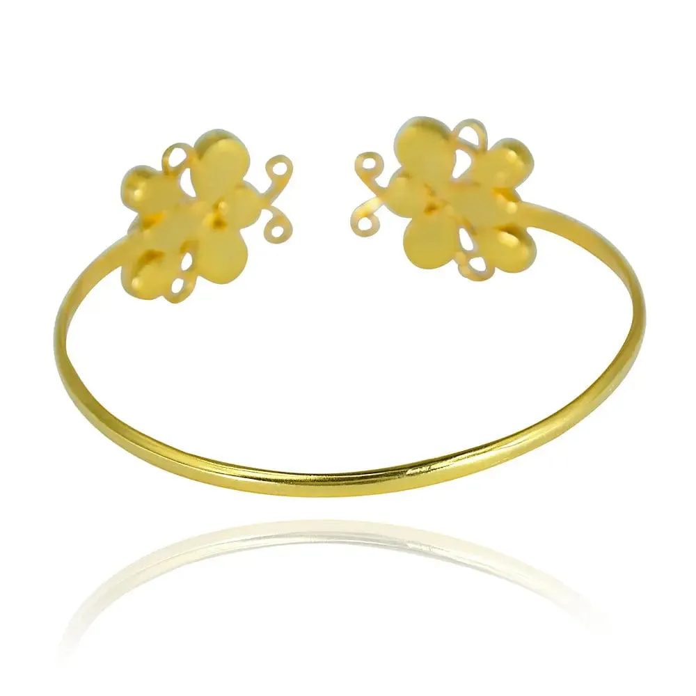 Silver Kundan Butterfly Bangle