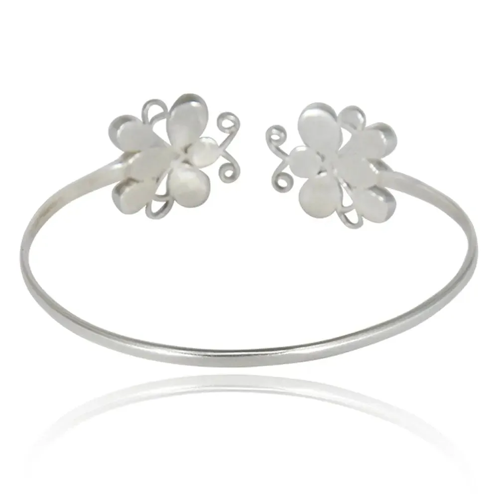Silver Kundan Butterfly Bangle