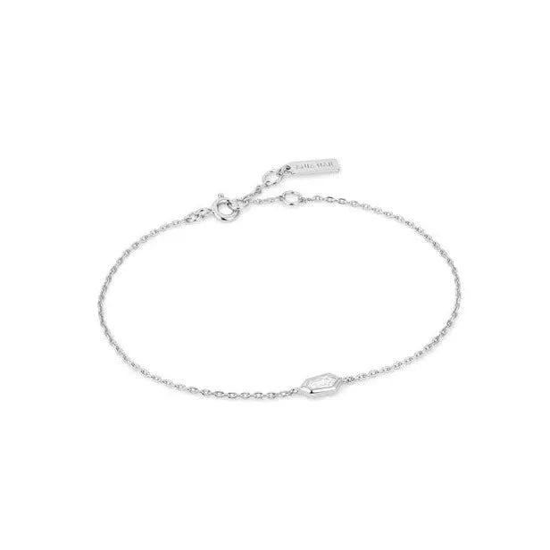 Silver Sparkle Emblem Chain Bracelet
