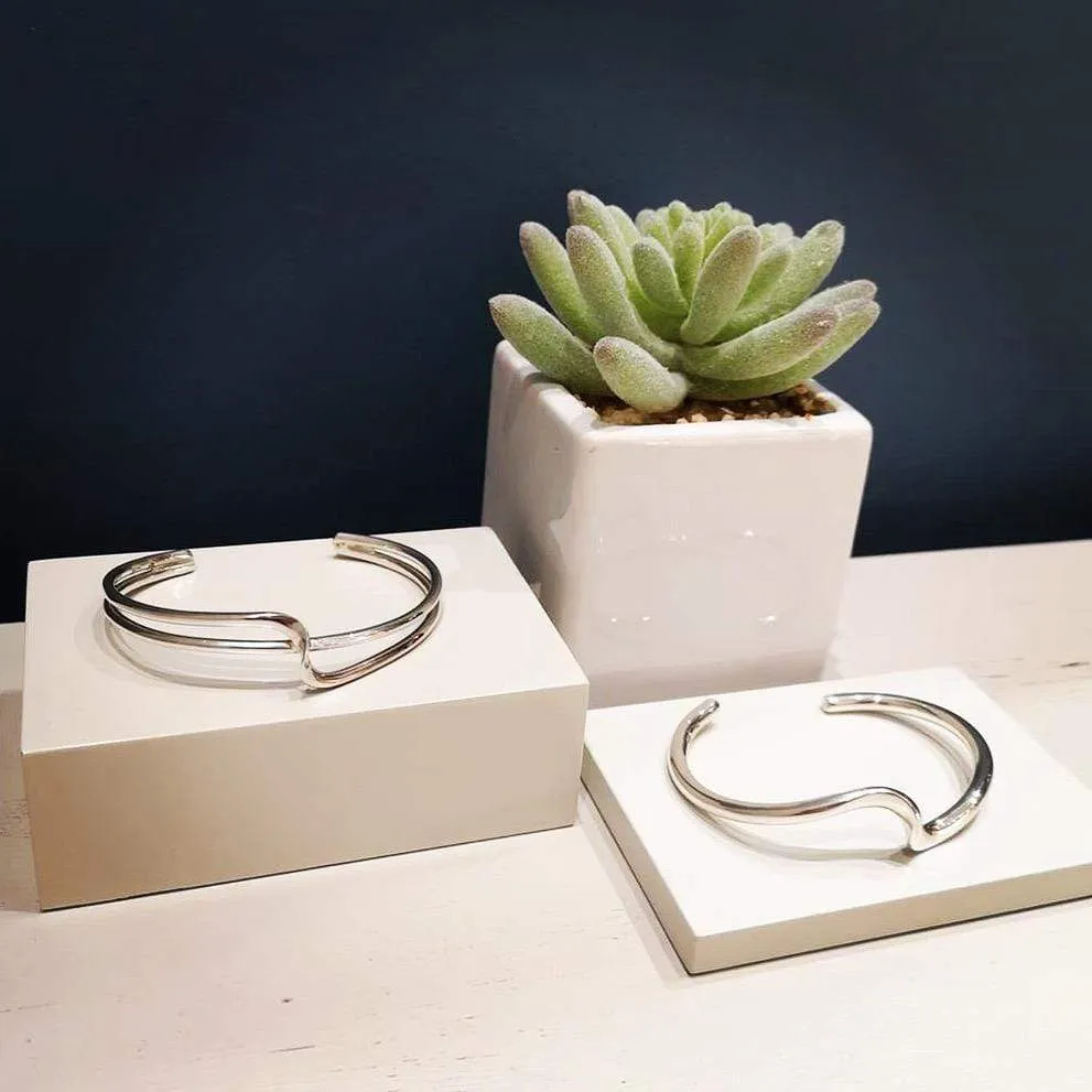Silver Twist Cuff Bangle