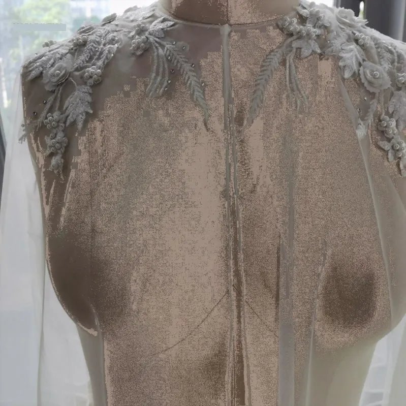 Soft Tulle Lace Wedding Bridal Shoulder Shawl