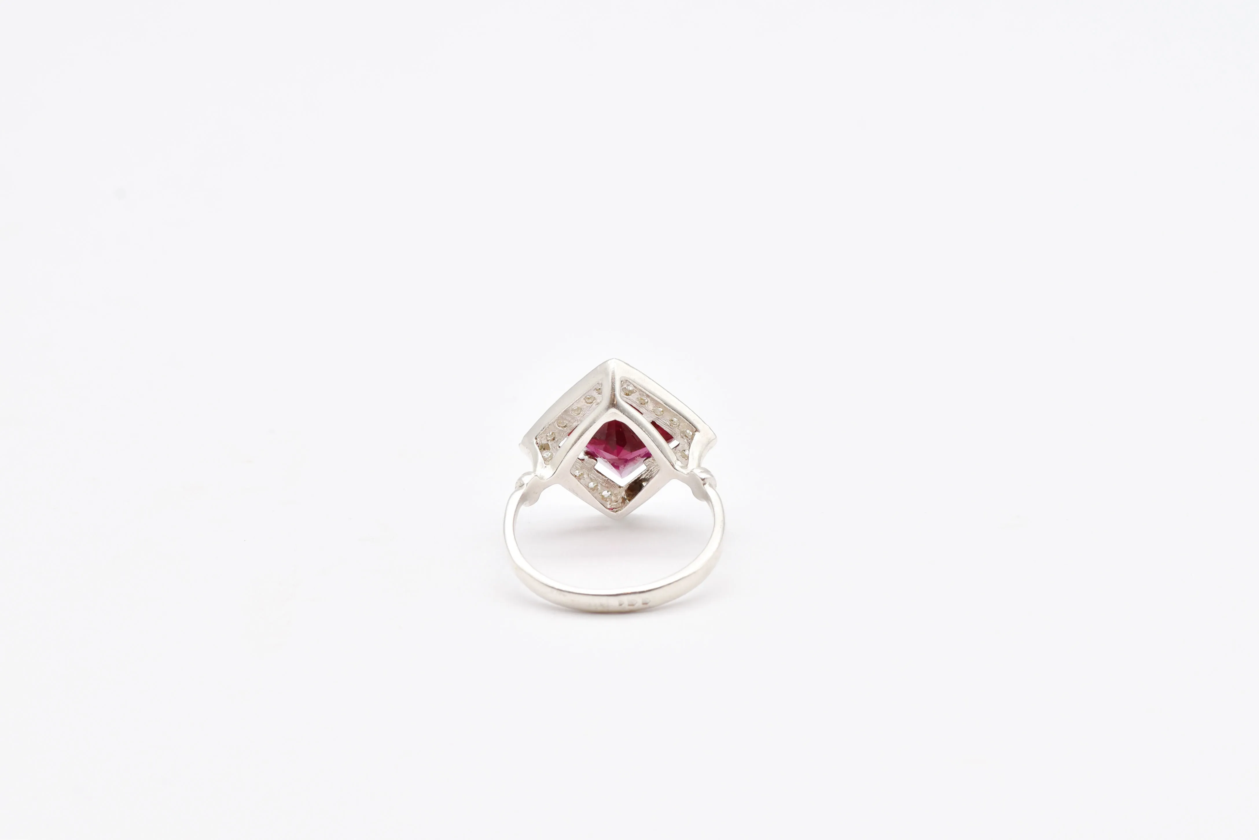 Square Ruby Ring - Red Vintage Ring - Classy Cocktail Ring