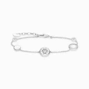 Sterling Silver Circle White Stones Bracelet A1880-051-14