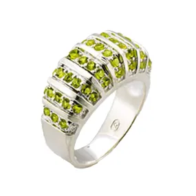 Sterling Silver Ring Synthetic Peridot 31814 for Women Style High
