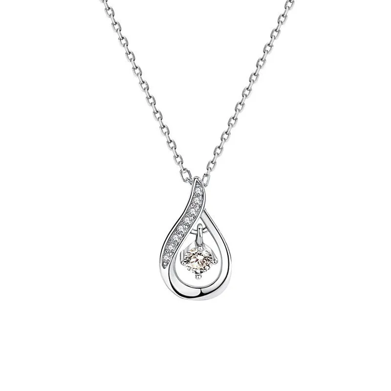 Sterling silver smart love magic apple necklace women's colorful zircon beating heart clavicle chain versatile jewelry
