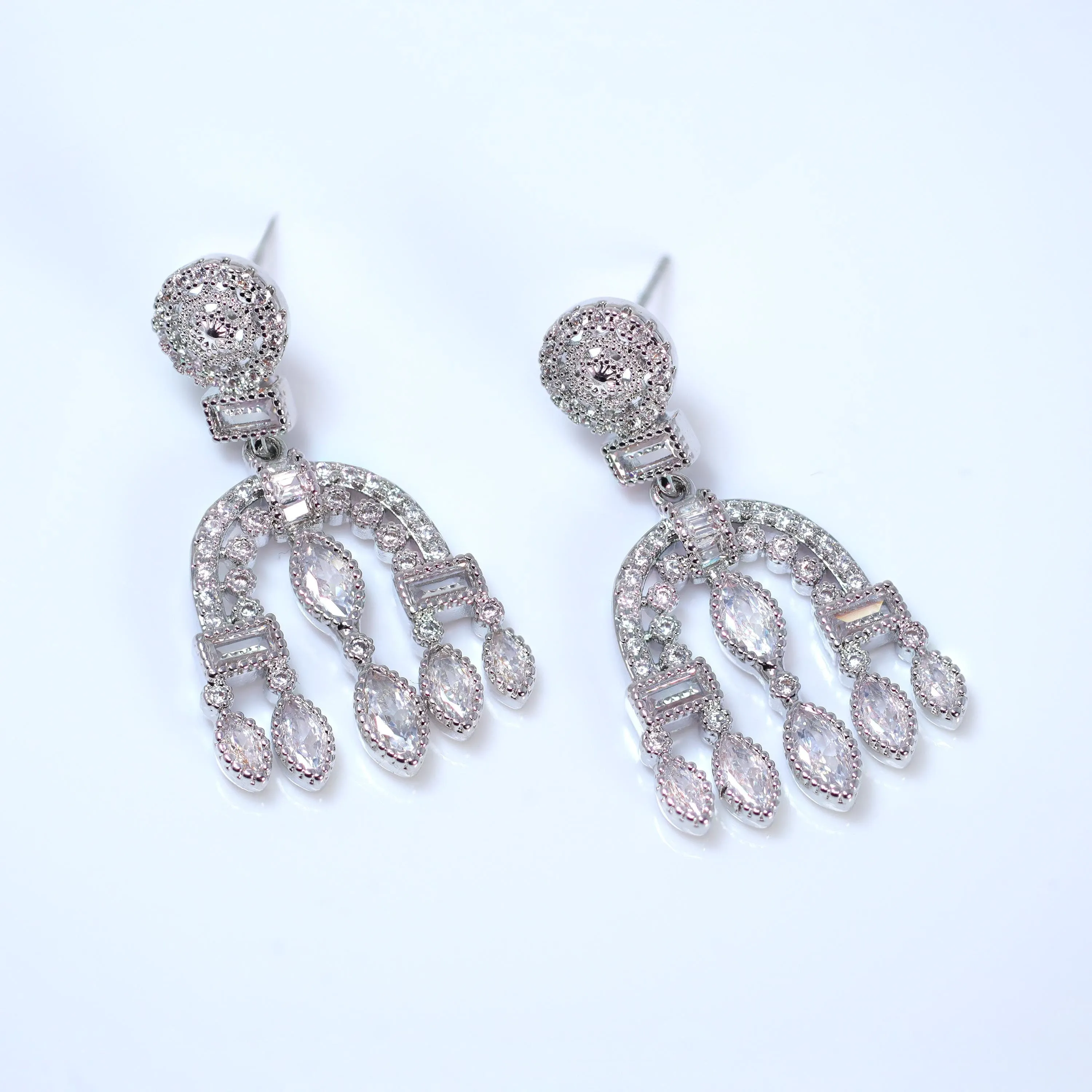 Swarovski Crystal Dainty Chandelier Drop Diamond Earrings, Bridal Jewelry & Earrings Crystal Bridal Earrings Statement earrings Cz