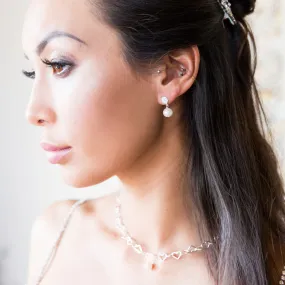 Sweetheart Bridal Pearl Drop Earrings