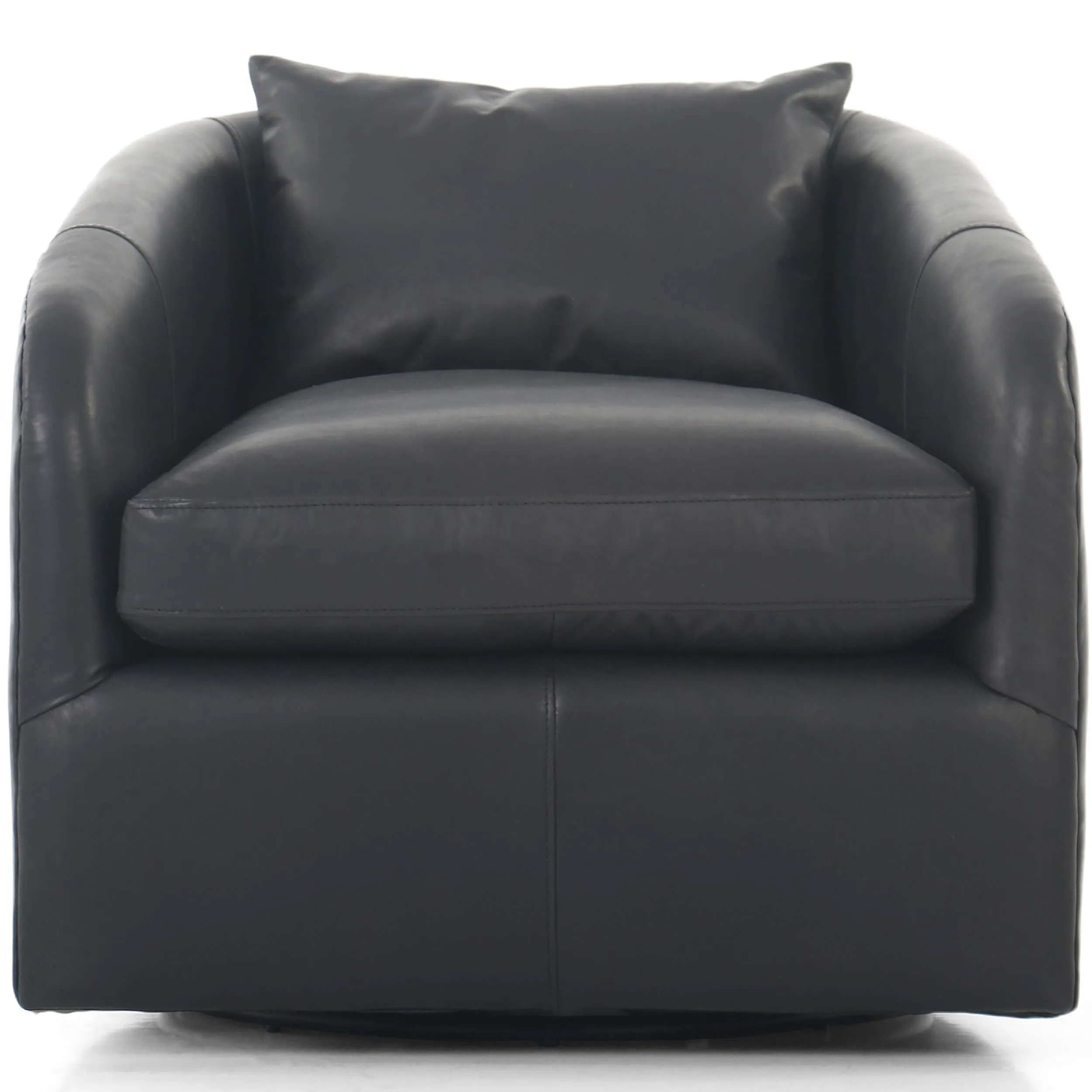 Topanga Swivel Leather Chair, Heirloom Black