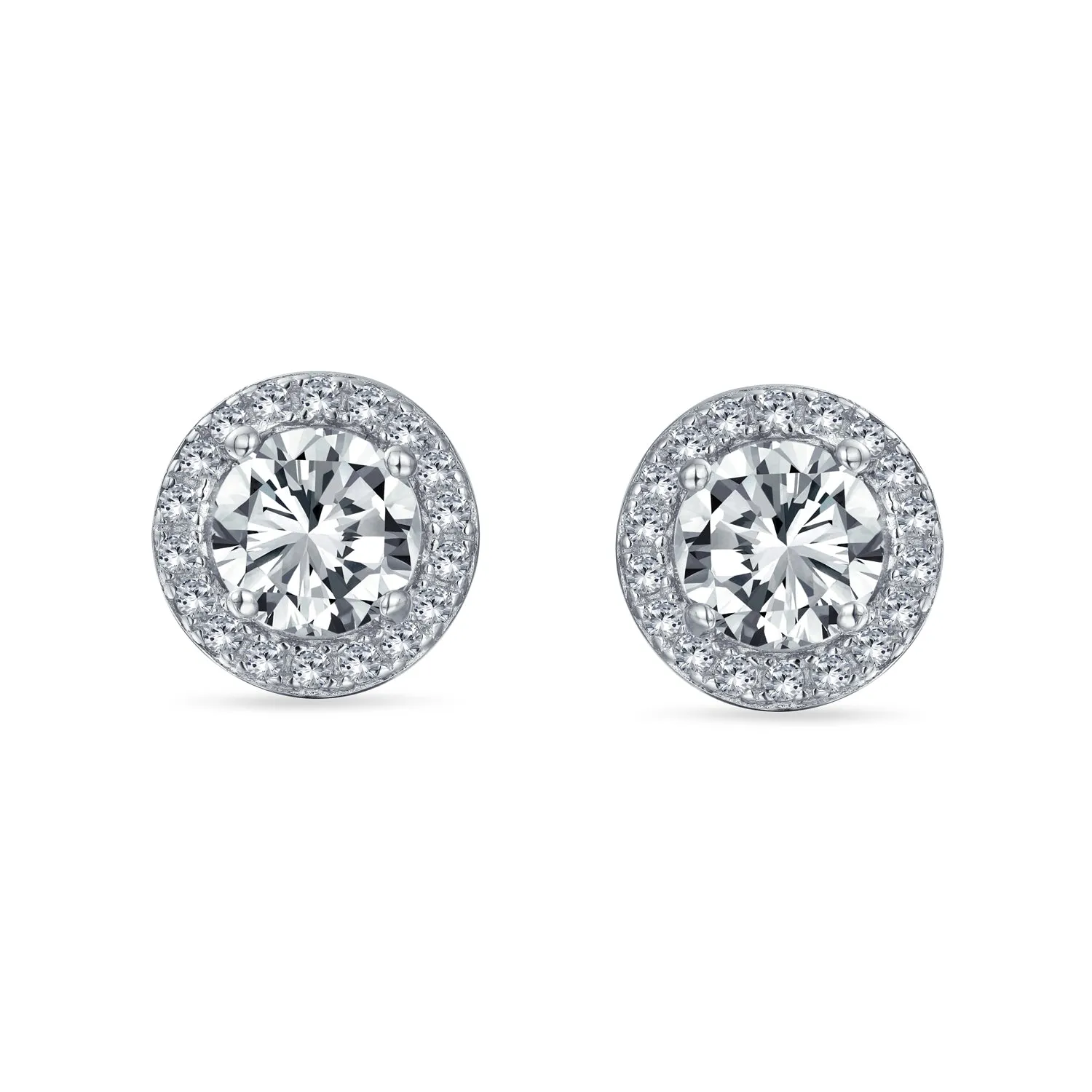 Traditional 1CT CZ Stud Earrings Rose Gold Sterling Silver with Simulated Gemstones