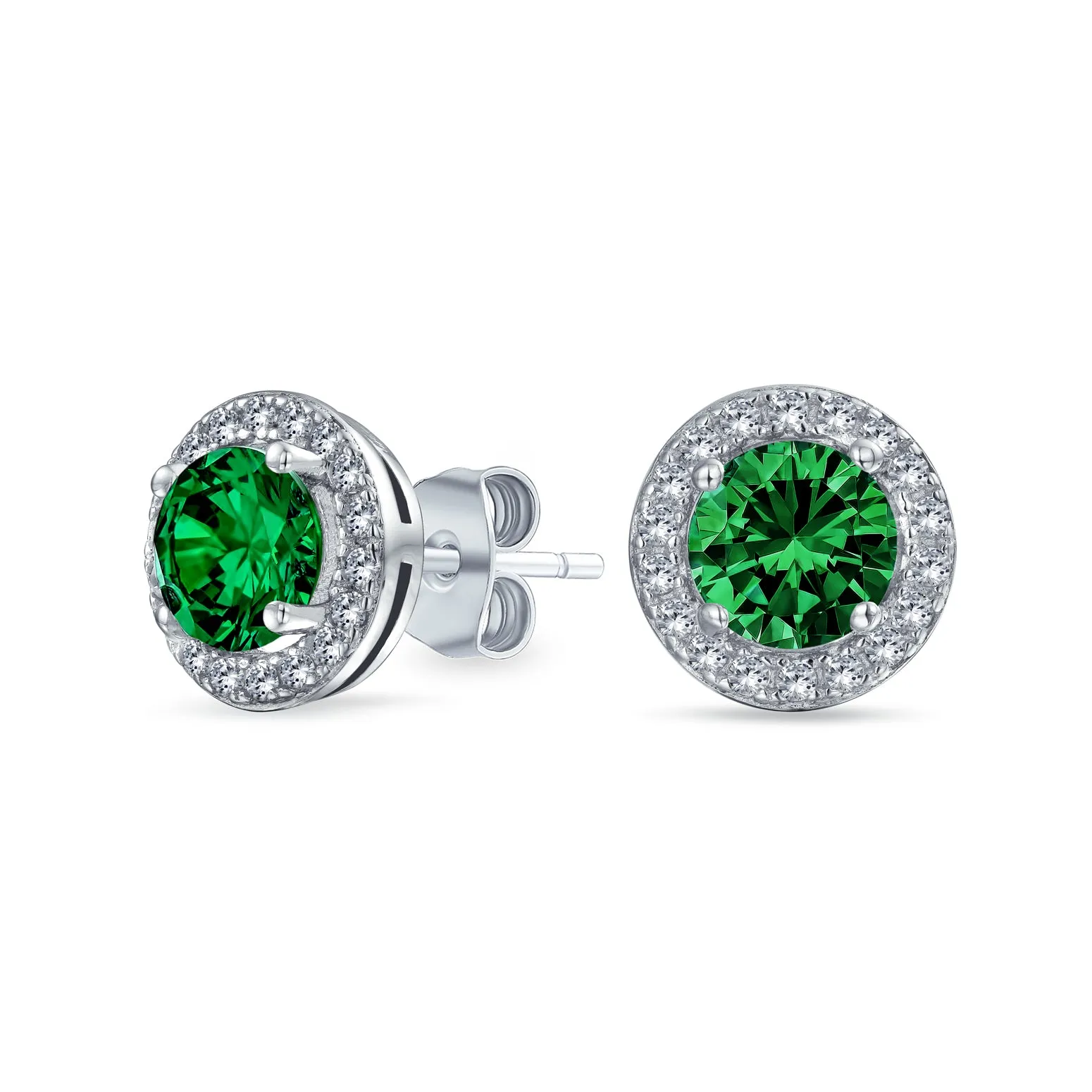 Traditional 1CT CZ Stud Earrings Rose Gold Sterling Silver with Simulated Gemstones