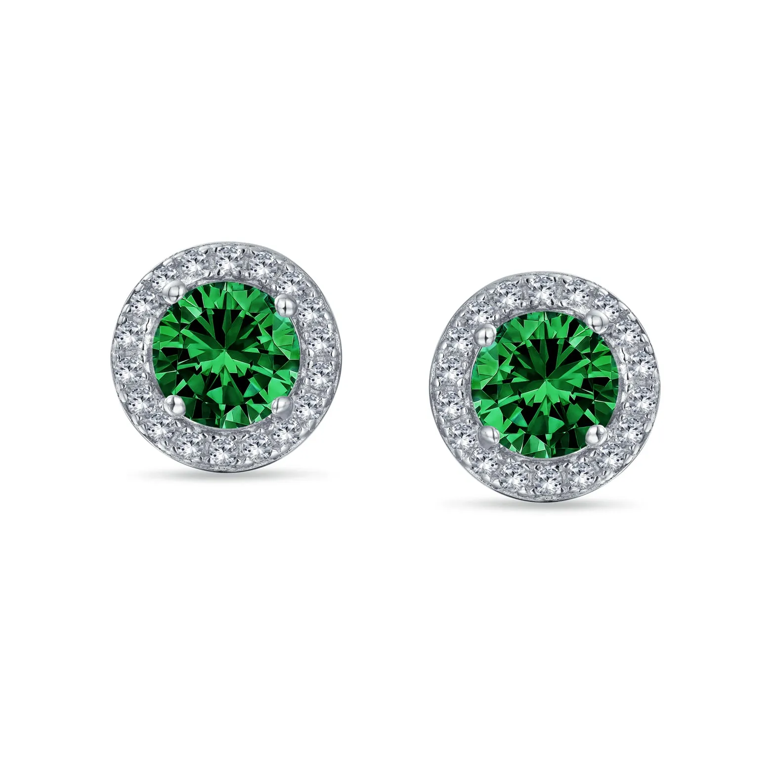 Traditional 1CT CZ Stud Earrings Rose Gold Sterling Silver with Simulated Gemstones