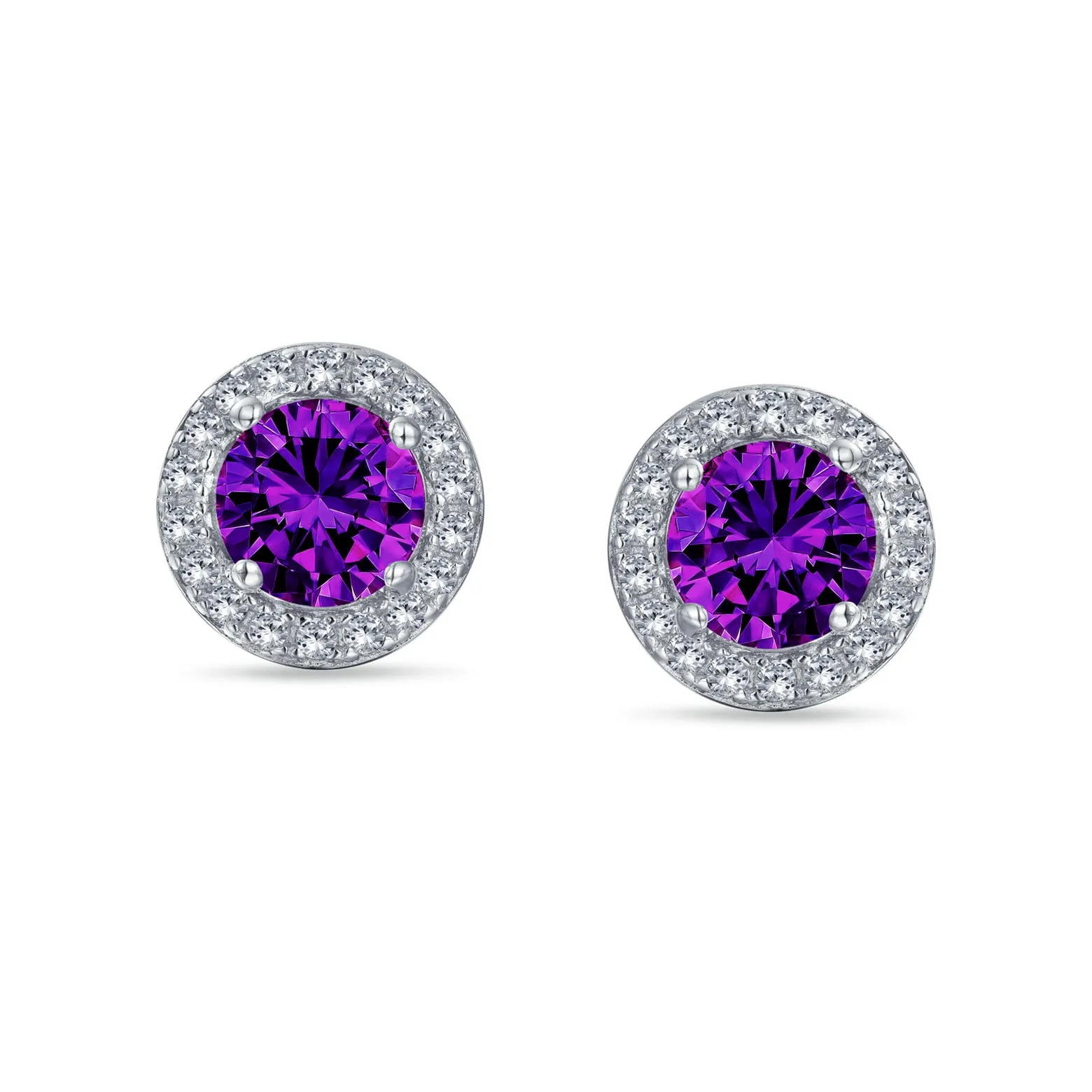 Traditional 1CT CZ Stud Earrings Rose Gold Sterling Silver with Simulated Gemstones