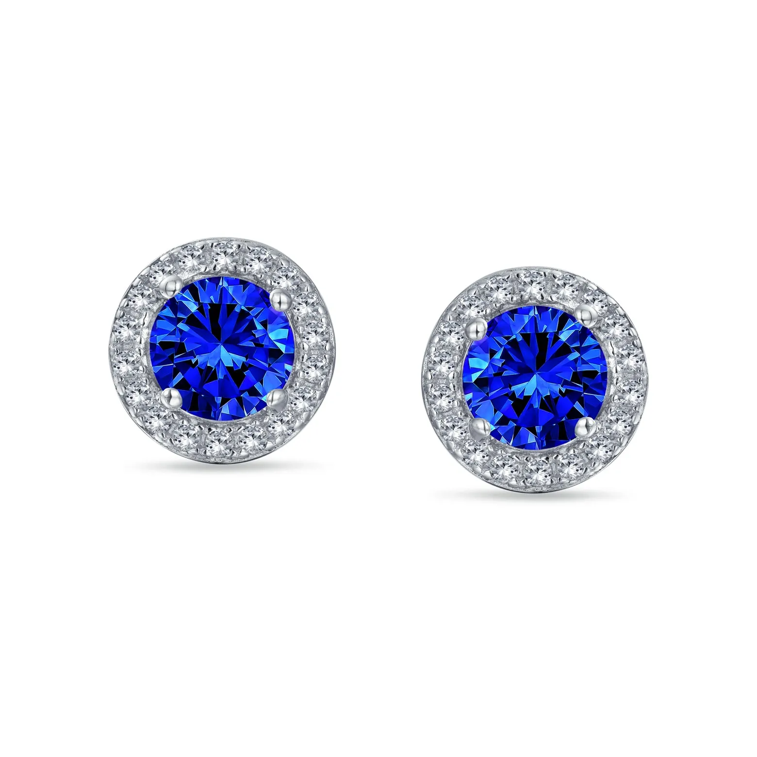 Traditional 1CT CZ Stud Earrings Rose Gold Sterling Silver with Simulated Gemstones