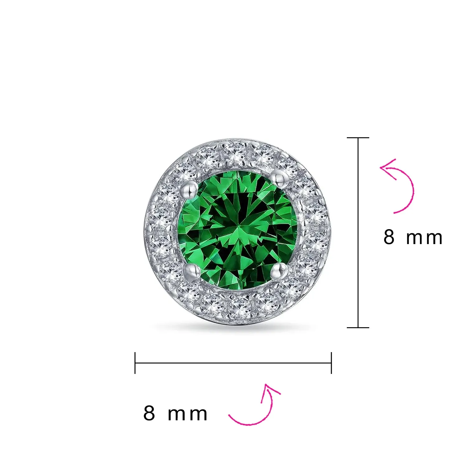 Traditional 1CT CZ Stud Earrings Rose Gold Sterling Silver with Simulated Gemstones