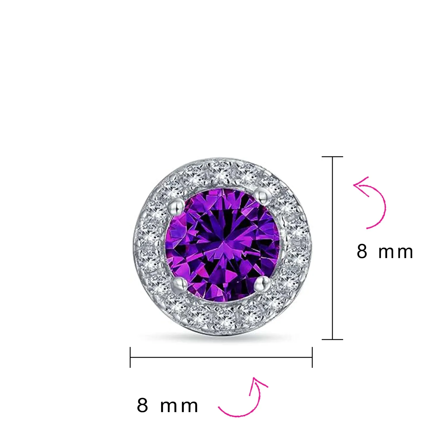 Traditional 1CT CZ Stud Earrings Rose Gold Sterling Silver with Simulated Gemstones
