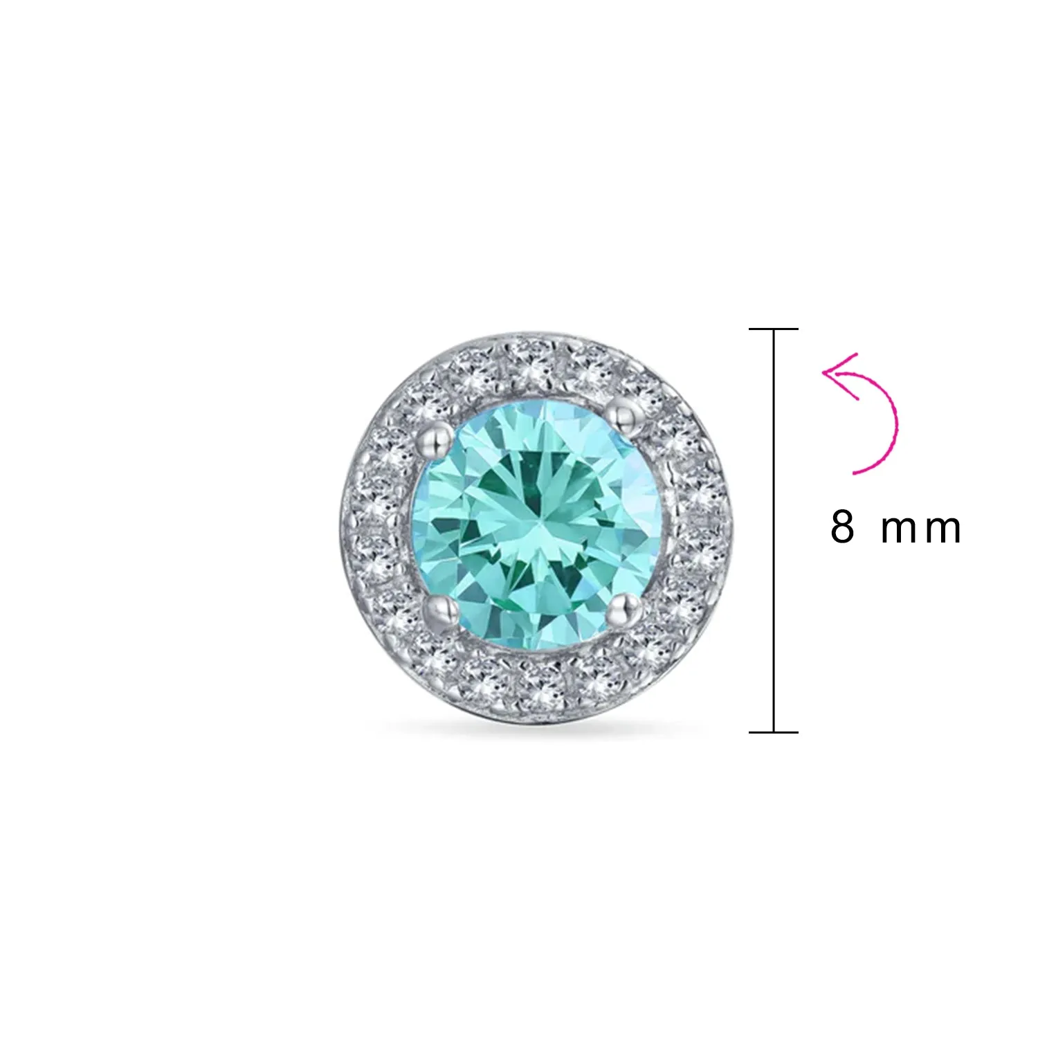 Traditional 1CT CZ Stud Earrings Rose Gold Sterling Silver with Simulated Gemstones