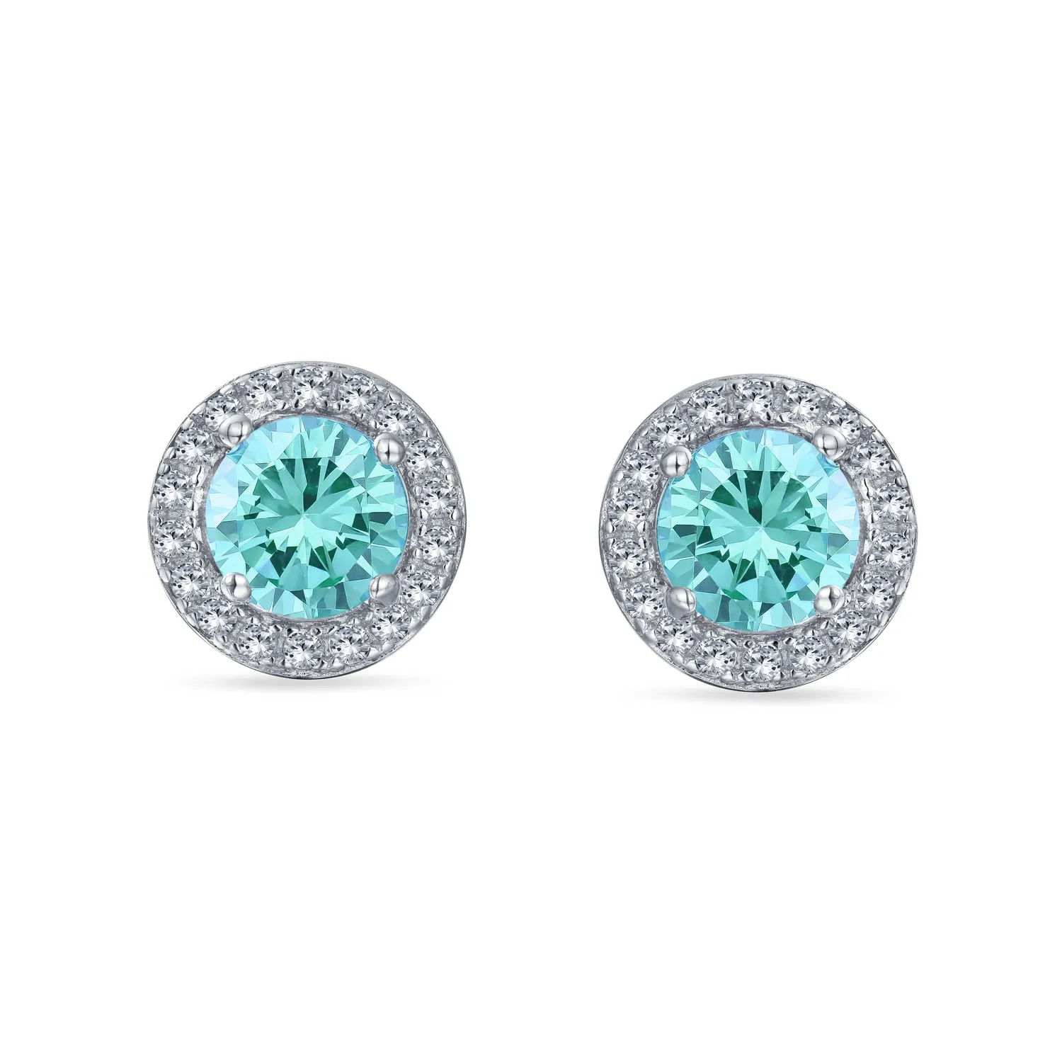 Traditional 1CT CZ Stud Earrings Rose Gold Sterling Silver with Simulated Gemstones
