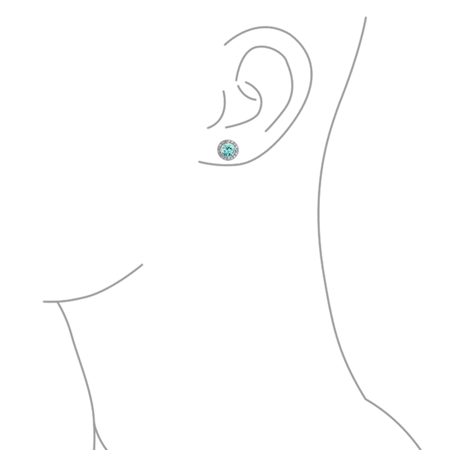 Traditional 1CT CZ Stud Earrings Rose Gold Sterling Silver with Simulated Gemstones