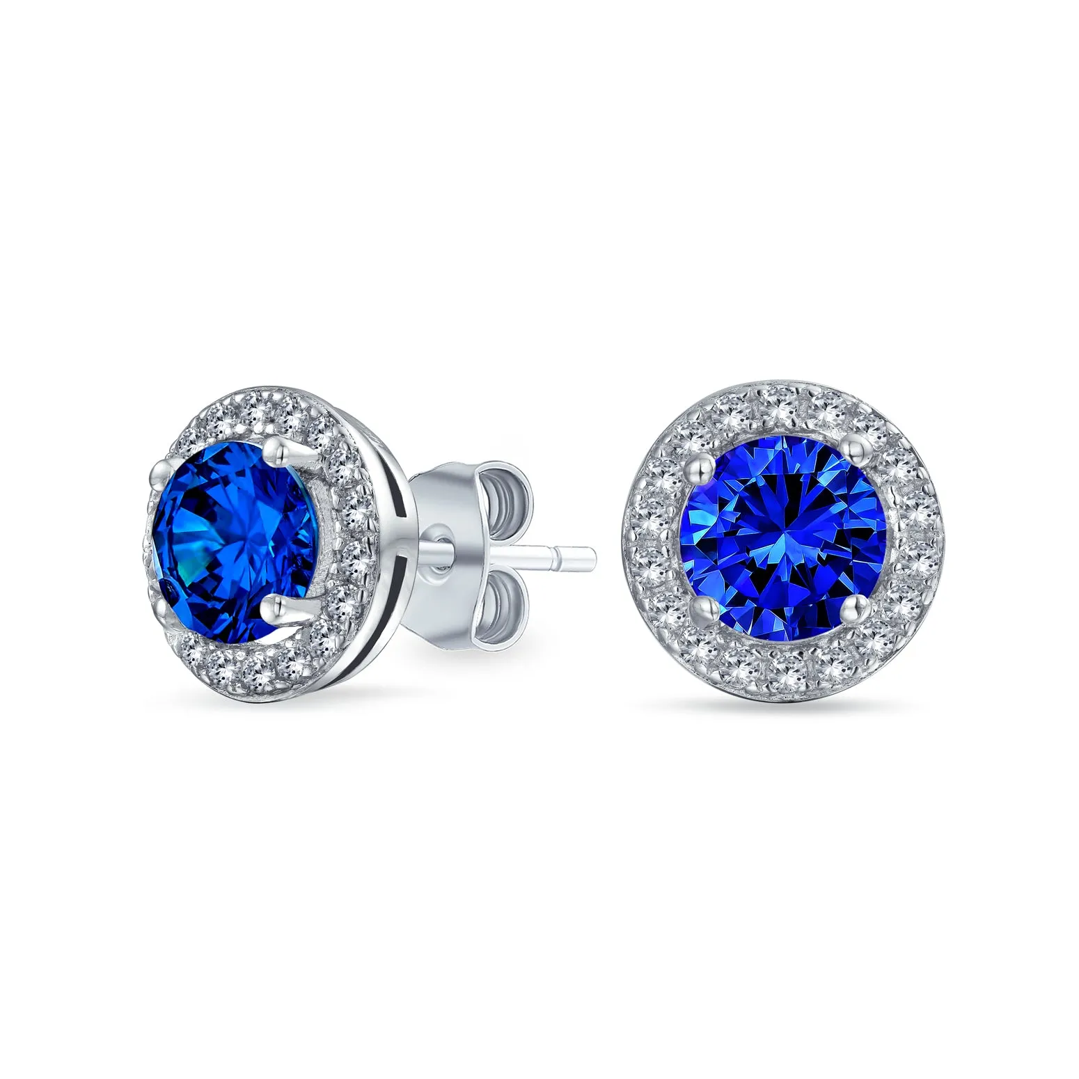 Traditional 1CT CZ Stud Earrings Rose Gold Sterling Silver with Simulated Gemstones