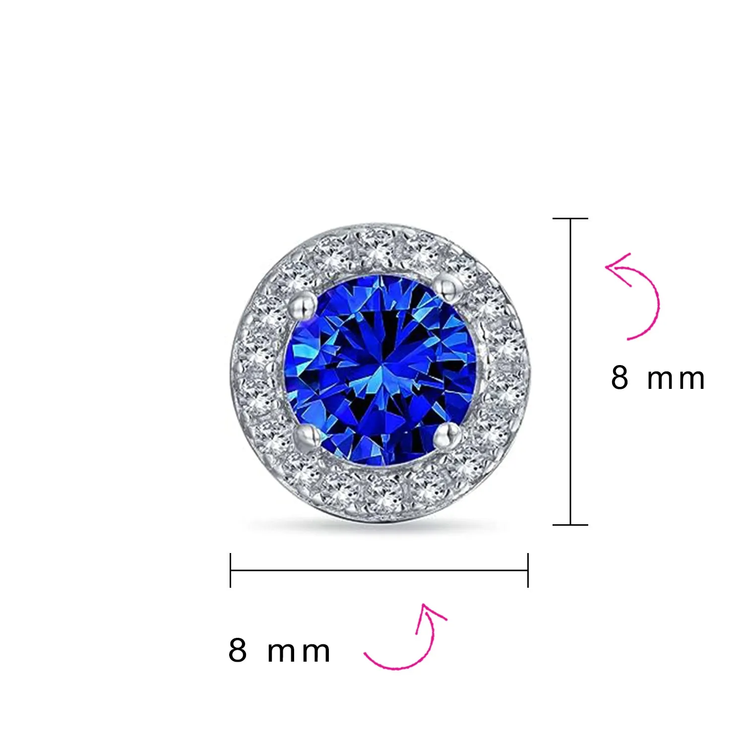 Traditional 1CT CZ Stud Earrings Rose Gold Sterling Silver with Simulated Gemstones
