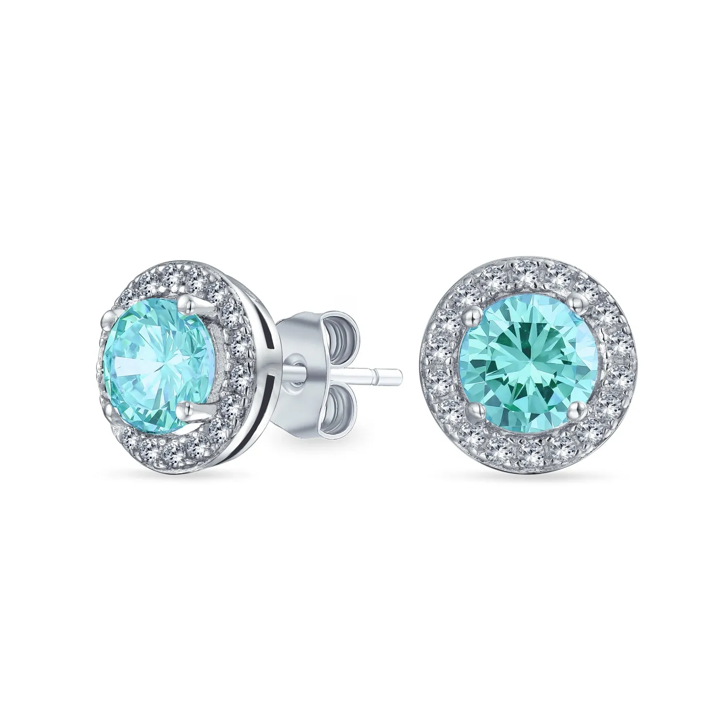 Traditional 1CT CZ Stud Earrings Rose Gold Sterling Silver with Simulated Gemstones