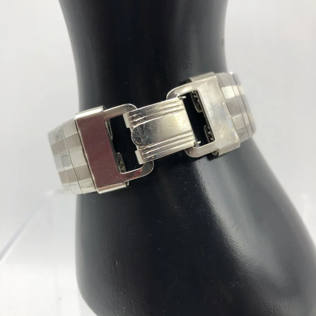 Vintage Stainless Metal Link Cuff Bracelet /b