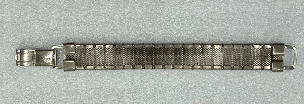 Vintage Stainless Metal Link Cuff Bracelet /b