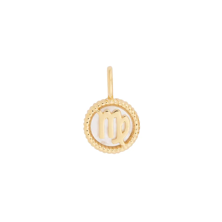 Virgo Zodiac Mother of Pearl 14K Gold Vermeil Pendant