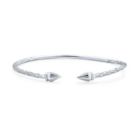 Western Jewelry Stackable Bangle Bracelet, Sterling Silver, Indian Style Tips