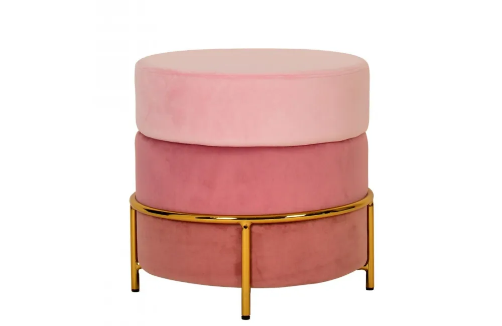 Westie - Modern Pink & Gold Fabric Ottoman