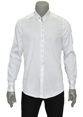 White Tuxedo Embroidery Shirt